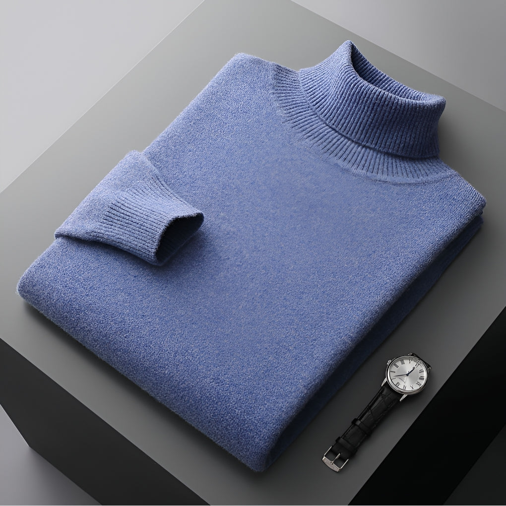 Men's Turtleneck Jumper, Ribbed Cuff Regular Fit Roll Neck Knitwear