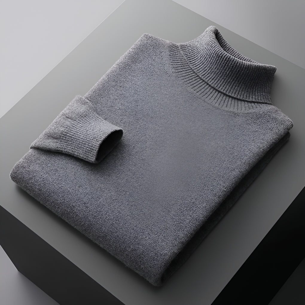 Men's Turtleneck Jumper, Ribbed Cuff Regular Fit Roll Neck Knitwear