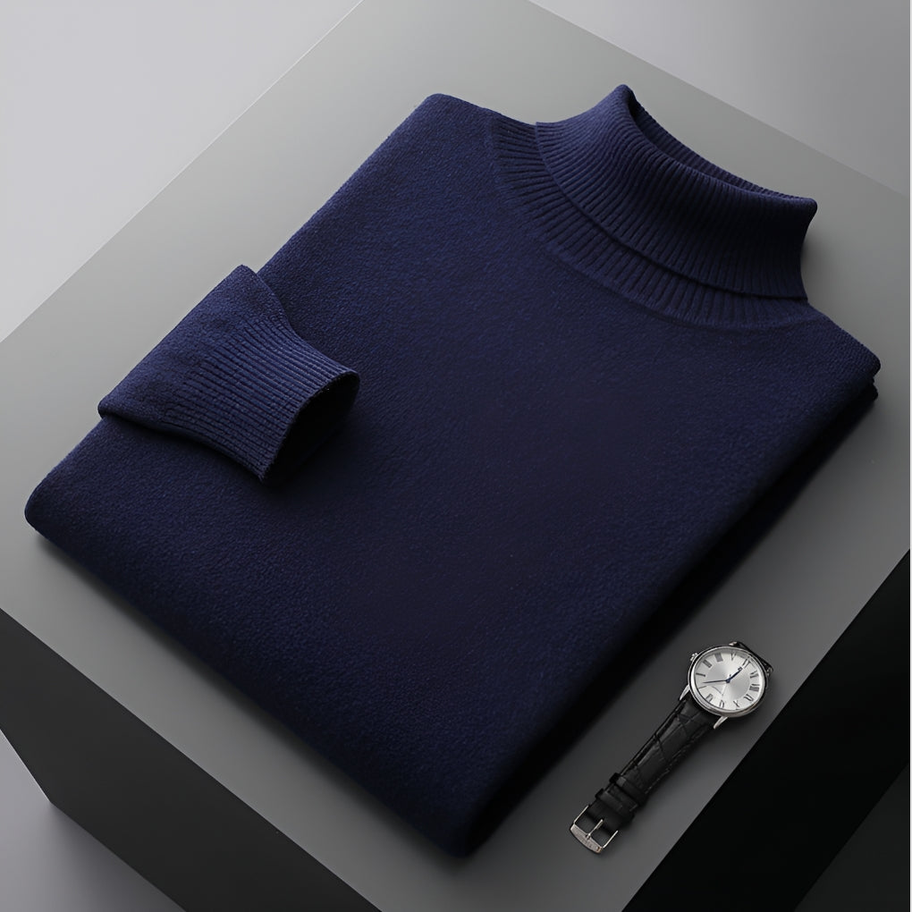 Men's Turtleneck Jumper, Ribbed Cuff Regular Fit Roll Neck Knitwear