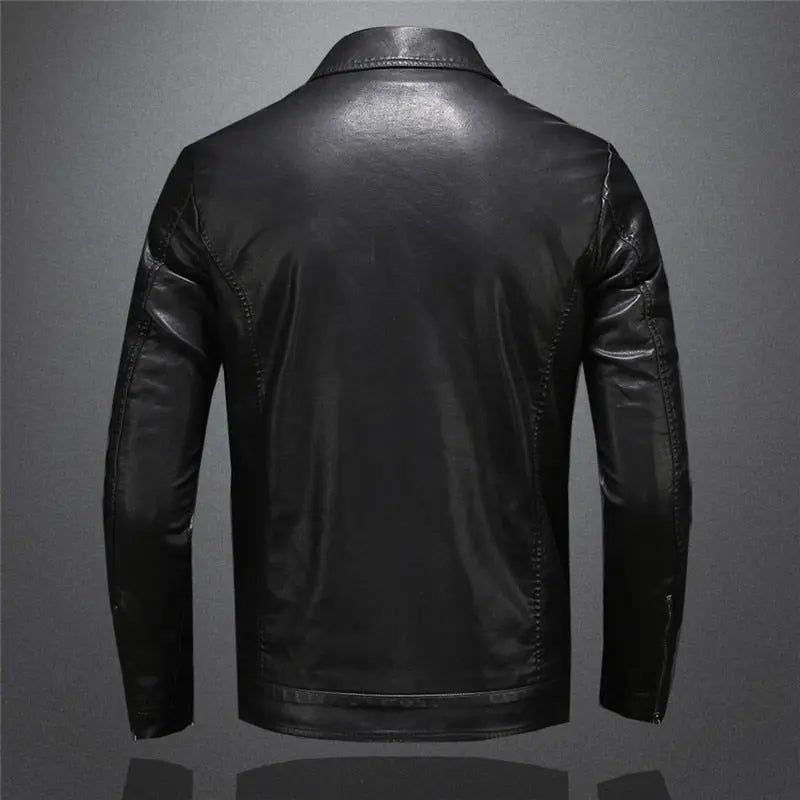 Marlow | Men's Classic Black Leather-Look Zip-Front Jacket – original product image 2