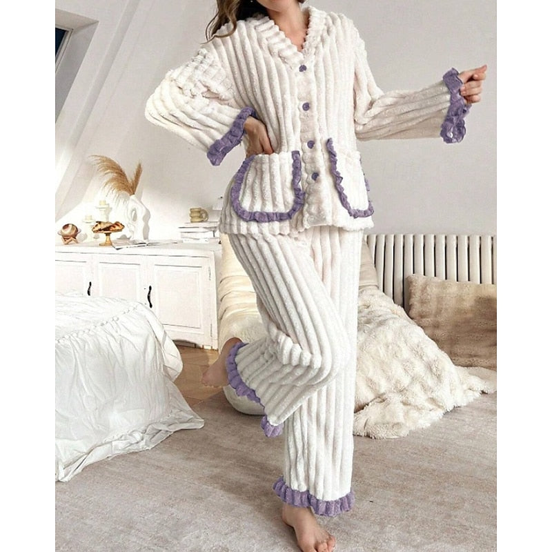 Rosie | Women's Ruffle-Trim Lounge Set