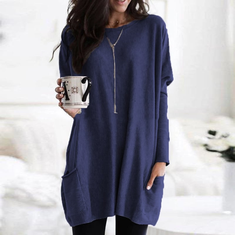Imogen | Women's Relaxed Longline Tunic with Front Pockets – image 7