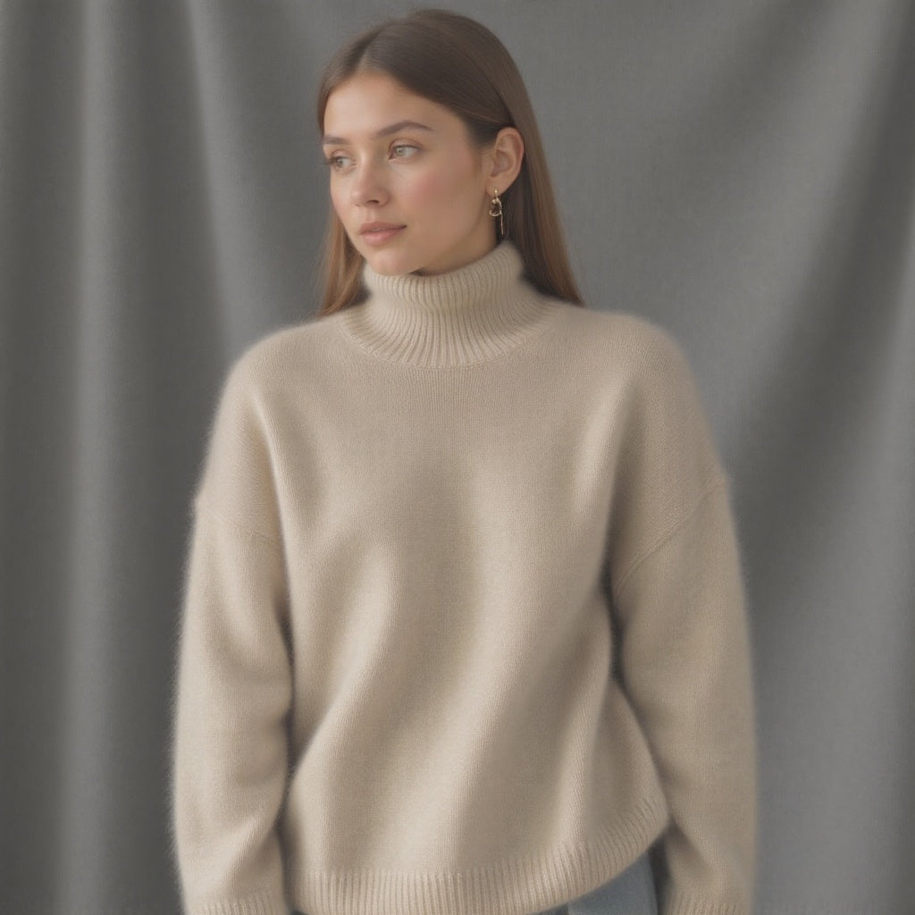 Cashmere Turtleneck Sweater with Oversized Fit