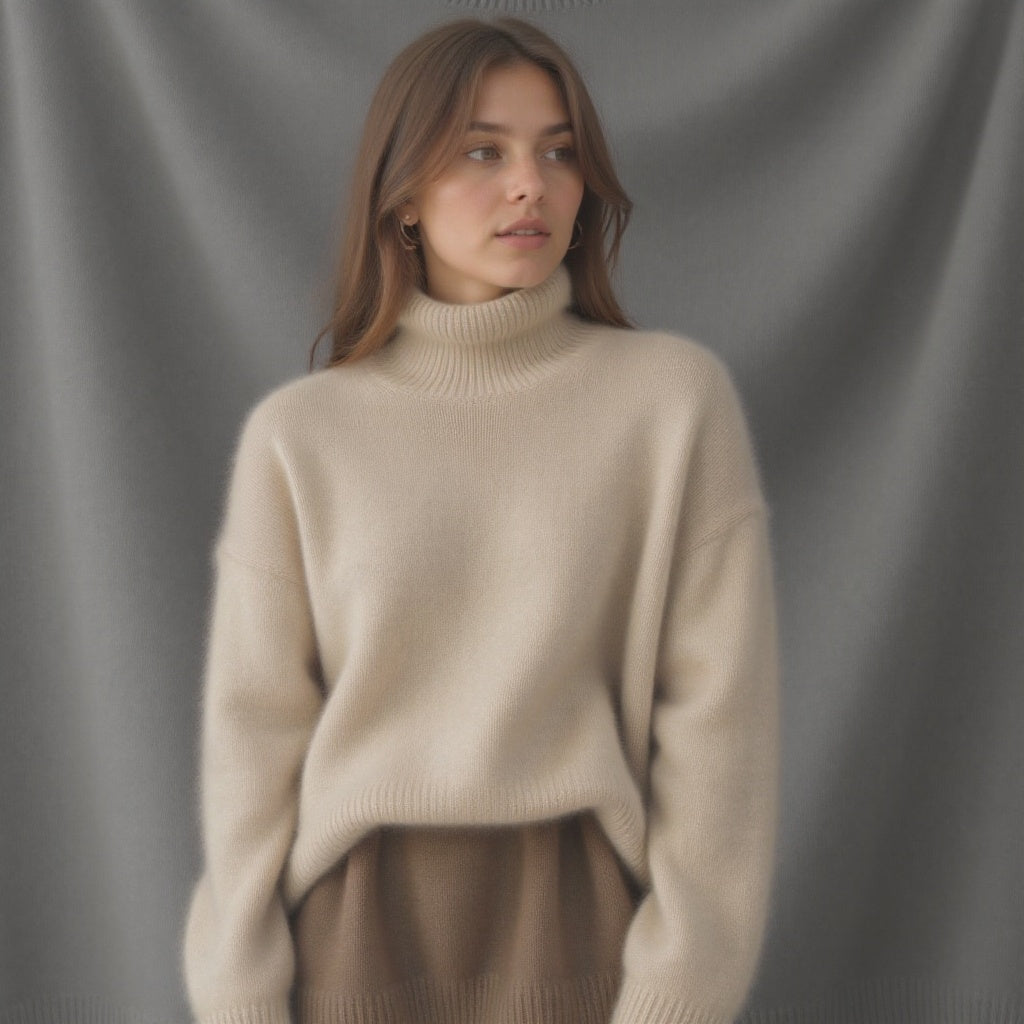 Cashmere Turtleneck Sweater with Oversized Fit