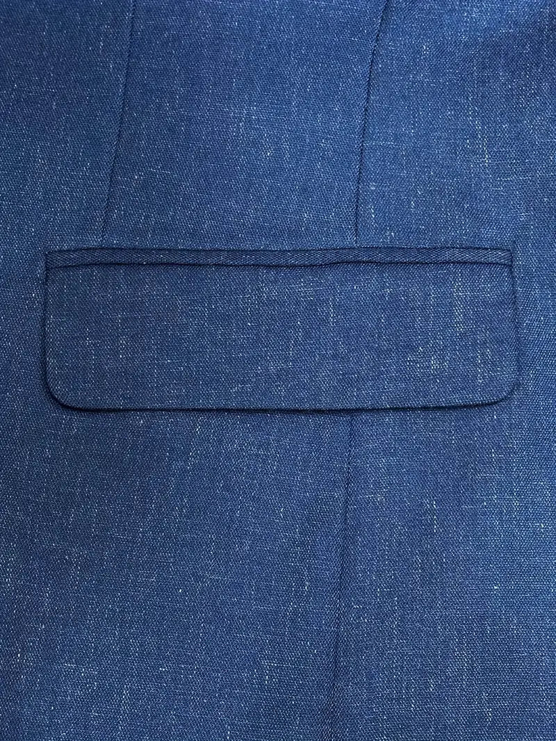 Men's Suit Linen Blend Notch Lapel Slim Fit Two Piece