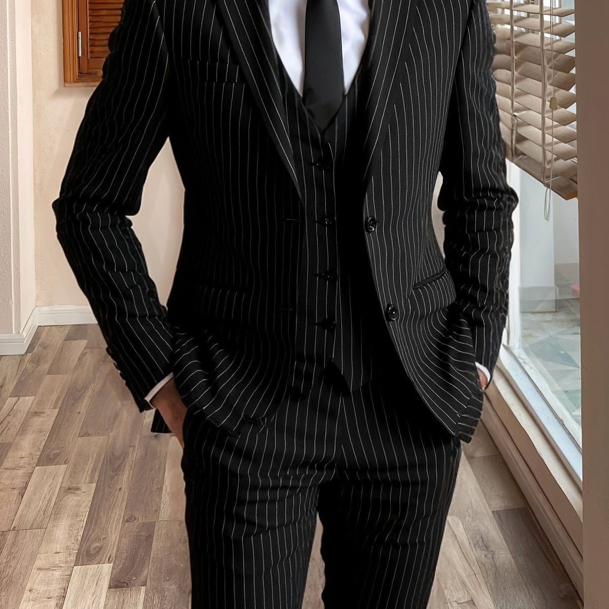 Nathan | Men's Pinstripe Three-Piece Suit