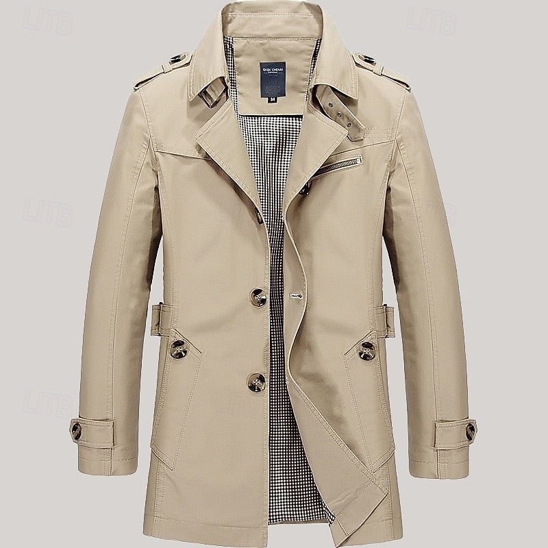 Winston | Men's Tailored Single-Breasted Trench Coat