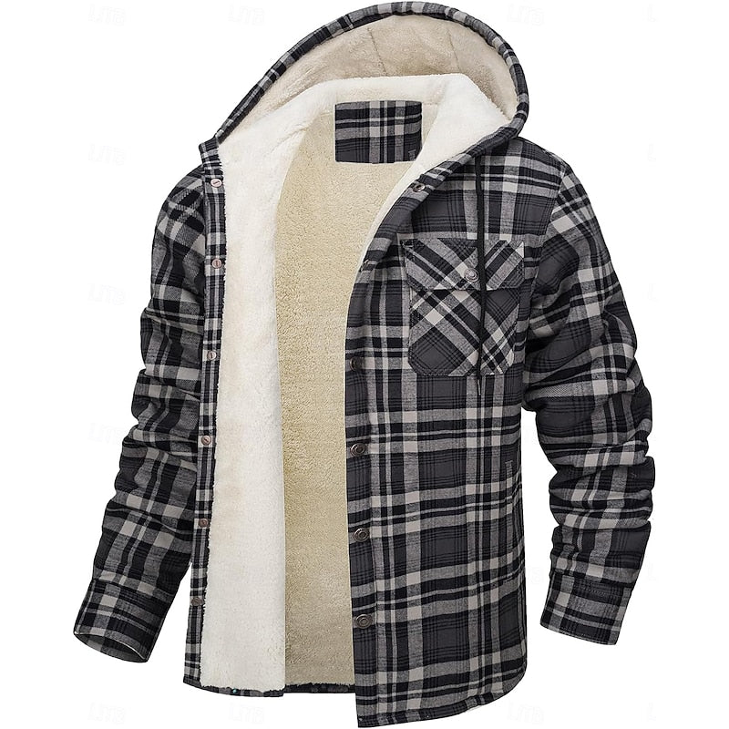 Bastian | Men's Hooded Checked Shirt Jacket