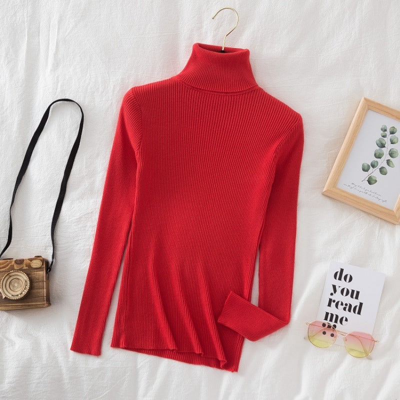 Women's Turtleneck Sweater Slim Fit Long Sleeve