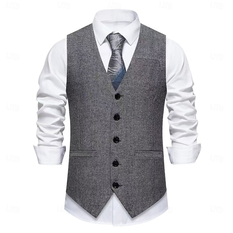 Alden | Men's Tailored Herringbone Waistcoat