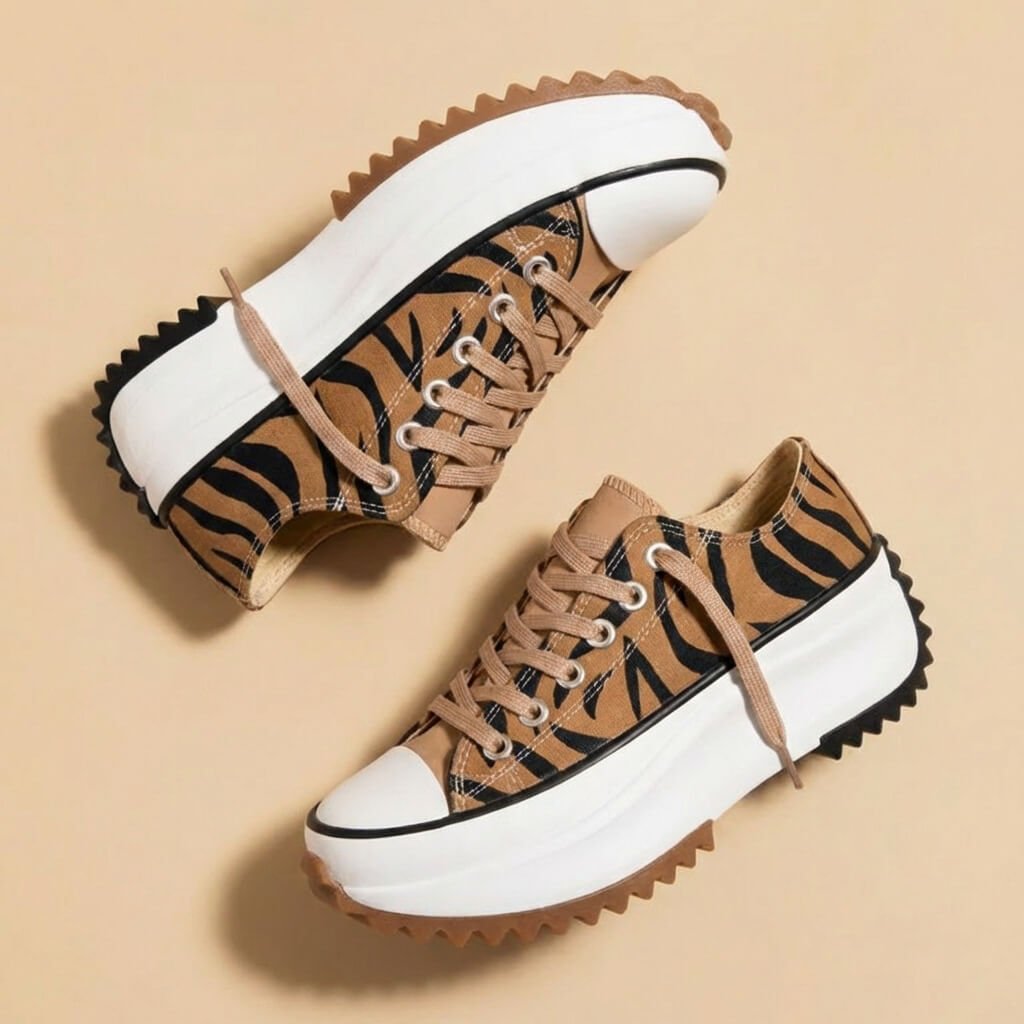 Imogen | Women's High Top Platform Trainers with Saw-Tooth Sole