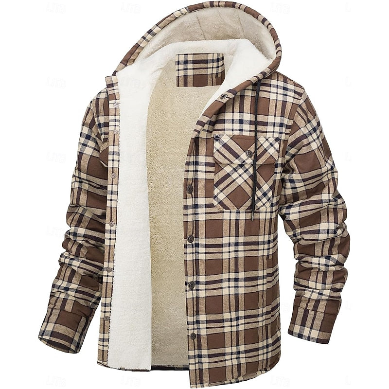 Bastian | Men's Hooded Checked Shirt Jacket