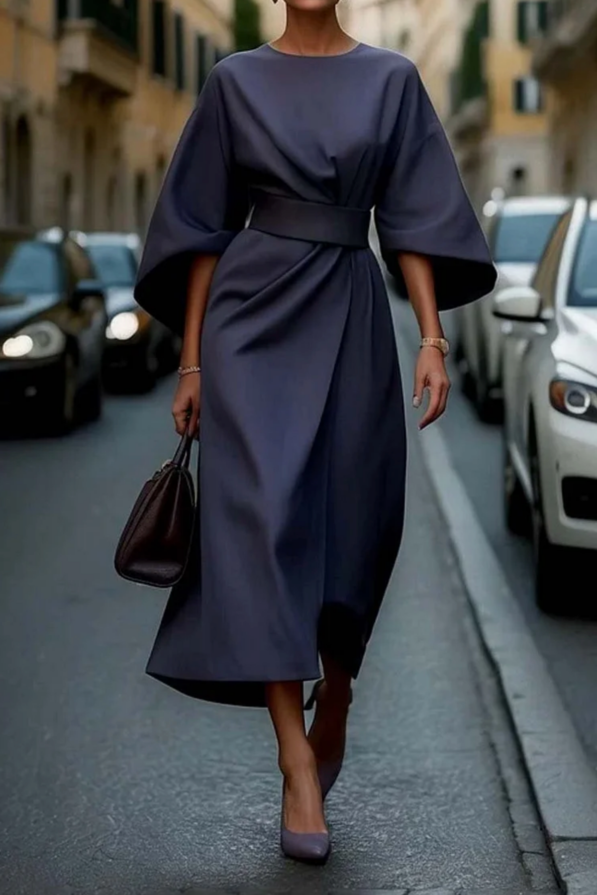 Rosamund | Women's Elegant Lantern-Sleeve Dress