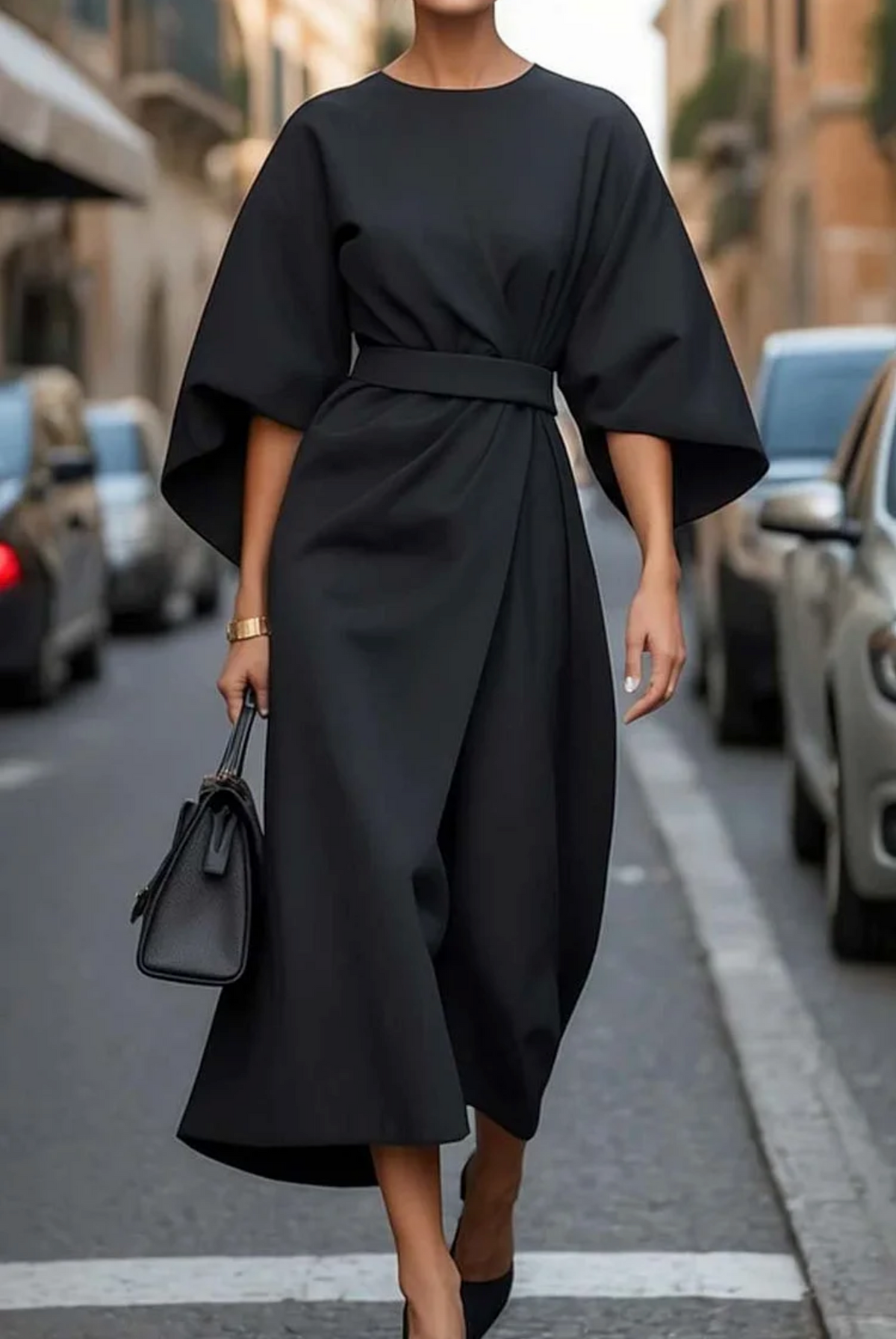 Rosamund | Women's Elegant Lantern-Sleeve Dress