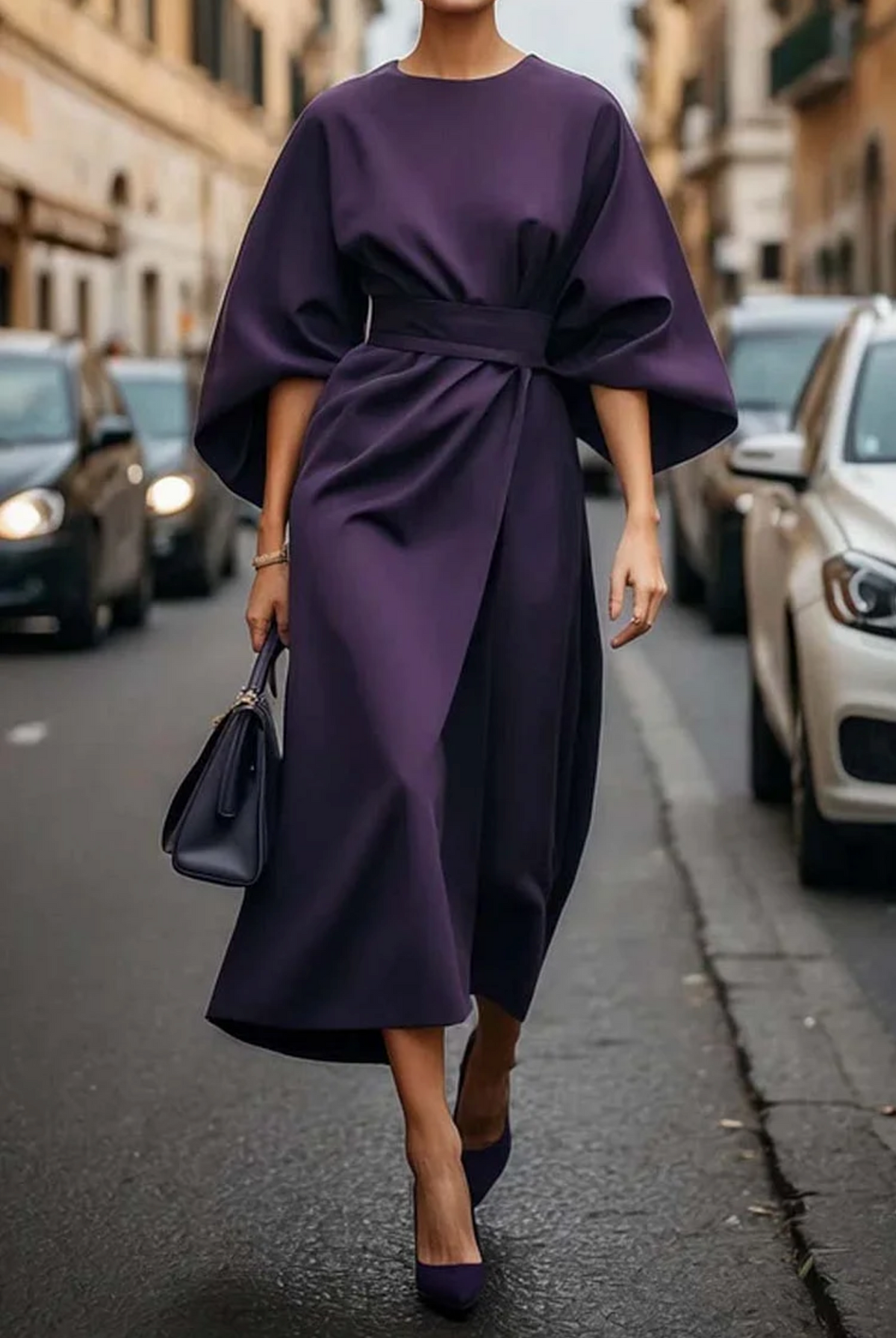 Rosamund | Women's Elegant Lantern-Sleeve Dress