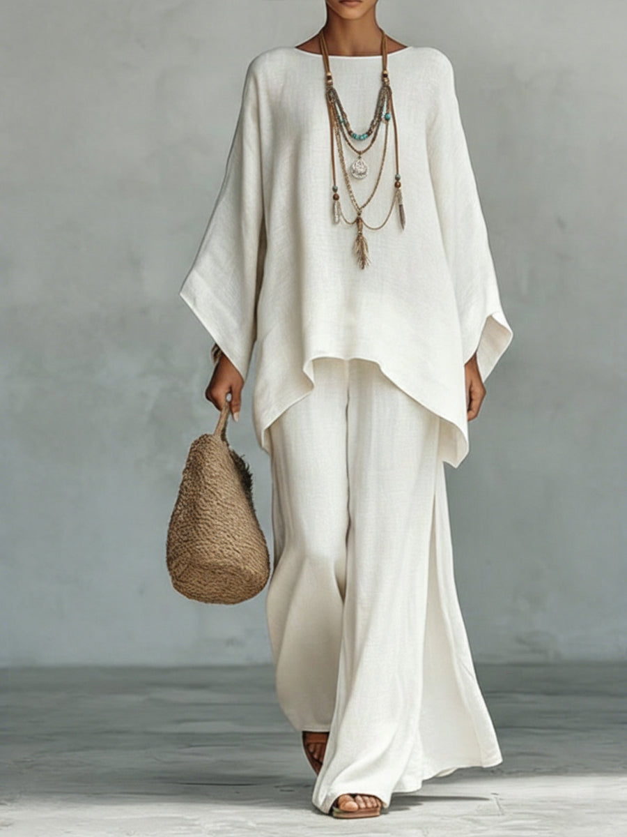 Coralie | Women's Elegant Wide-Sleeve Trouser Set