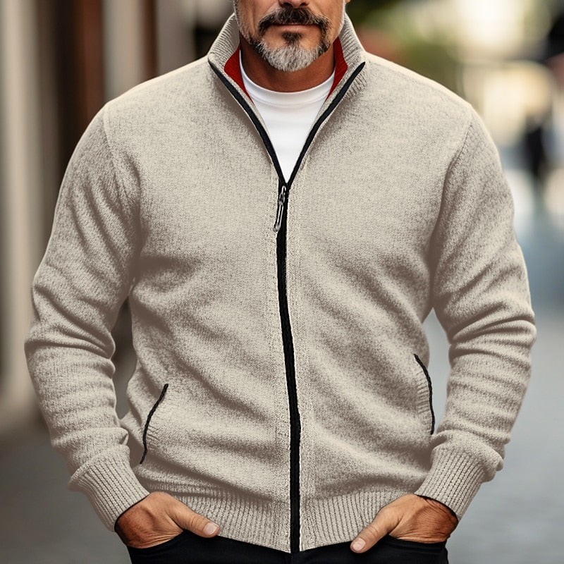 Everard | Men's Full-Zip Stand-Collar Cardigan