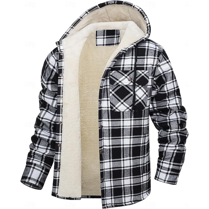 Bastian | Men's Hooded Checked Shirt Jacket