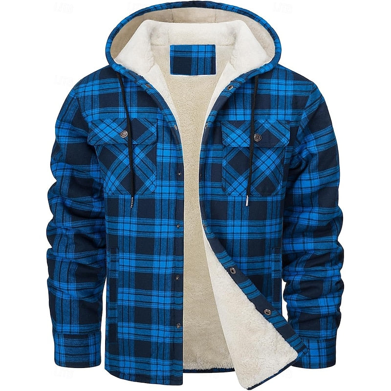 Bastian | Men's Hooded Checked Shirt Jacket