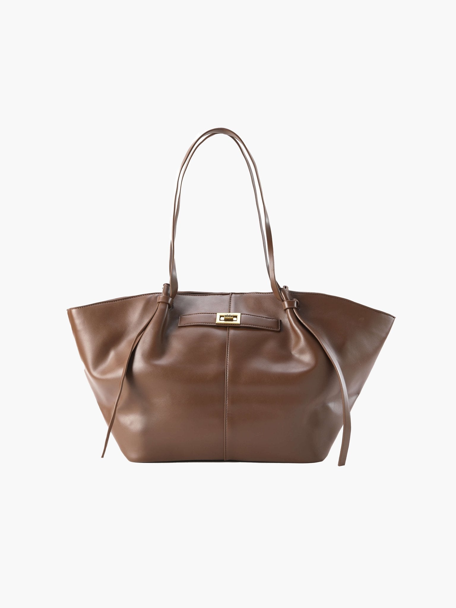 Glenda / Structured Shopper Bag with Gold-Tone Hardware