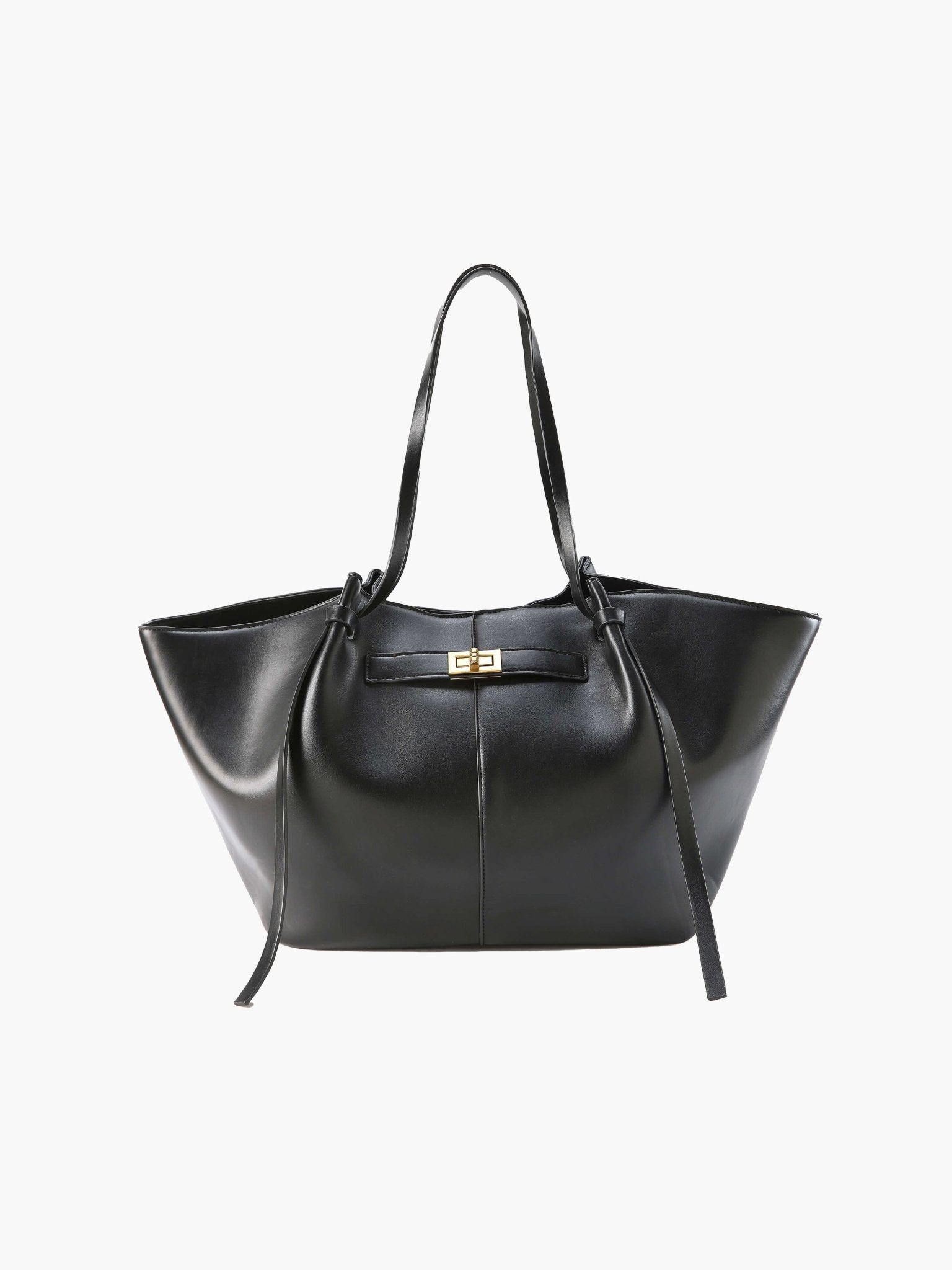 Glenda / Structured Shopper Bag with Gold-Tone Hardware