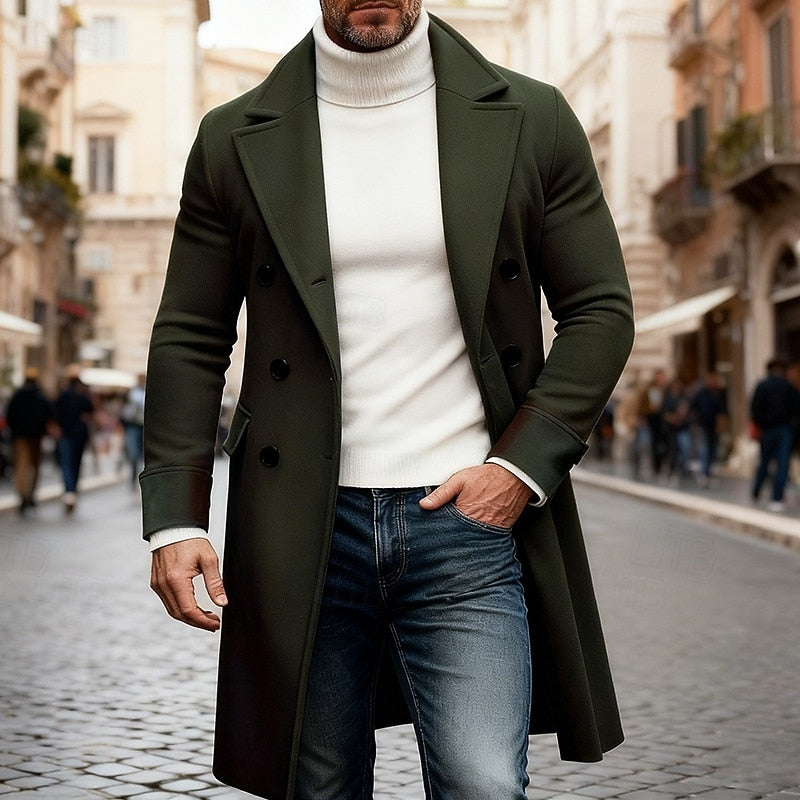 Thaddeus | Men's Classic Long Tailored Overcoat