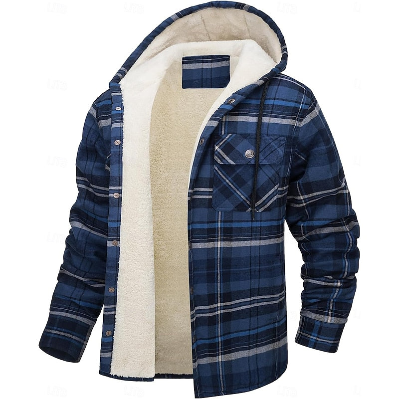 Bastian | Men's Hooded Checked Shirt Jacket